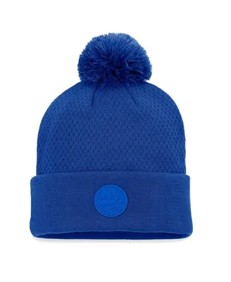 Women's Fanatics Royal New York Islanders Authentic Pro Road Cuffed Knit Hat with Pom