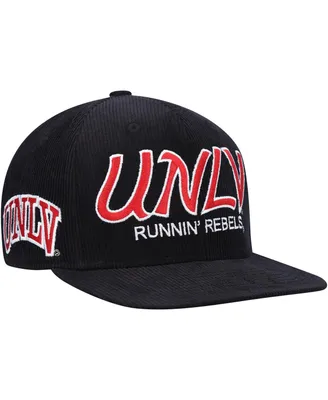 Big Boys Mitchell & Ness Black Unlv Rebels Corduroy Script Snapback Hat