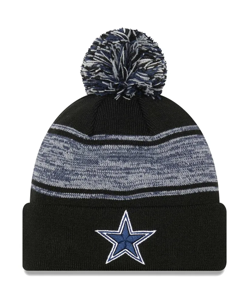 Men's New Era Black Dallas Cowboys Chilled Cuffed Knit Hat with Pom