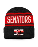 Men's Fanatics Black and Red Ottawa Senators True Classic Retro Cuffed Knit Hat