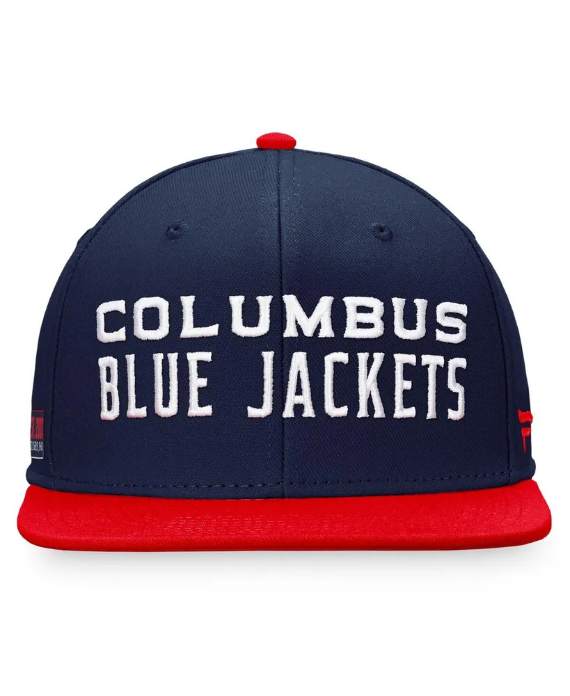 Men's Fanatics Navy, Red Columbus Blue Jackets Iconic Color Blocked Snapback Hat