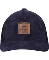 Big Boys Rvca Navy and Black Atw Curved Snapback Trucker Hat