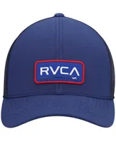 Men's Rvca Navy Myv Ticket Iii Trucker Snapback Hat