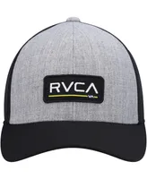 Men's Rvca Heathered Gray Hyl Ticket Iii Trucker Snapback Hat