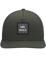 Men's Rvca Olive Wordmark Va Atw Print Trucker Snapback Hat