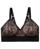 Glamorise Plus Full Figure Bramour Gramercy Luxe Lace Wireless Bralette 7012