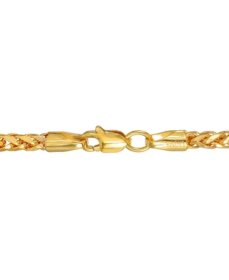 Polished Square Wheat 26" Chain Necklace (3mm) in 14k Gold