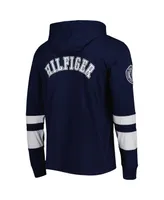 Men's Tommy Hilfiger Navy, White Tennessee Titans Alex Long Sleeve Hoodie T-shirt