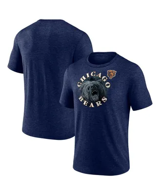 Men's Fanatics Heather Navy Chicago Bears Sporting Chance Tri-Blend T-shirt