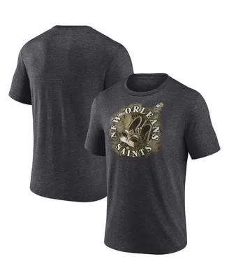 Men's Fanatics Heathered Charcoal New Orleans Saints Sporting Chance Tri-Blend T-shirt