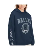 Women's Tommy Hilfiger Navy Dallas Cowboys Becca Dropped Shoulders Pullover Hoodie