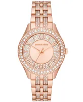 Michael Kors Women's Harlowe Three-Hand Rose Gold-Tone Stainless Steel Bracelet Watch, 38mm