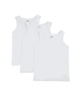 3 Pairs Boy's Sleeveless Cotton Tank Toddler|Child - White-White