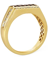 Le Vian Men's Chocolate Diamond (1/3 ct. t.w.) & Nude Diamond (3/8 ct. t.w.) Cluster Ring in 14k Gold