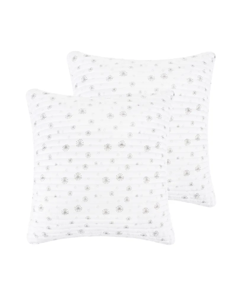 Levtex White Pine Printed Snowflake 2-Pc. Sham Set, European