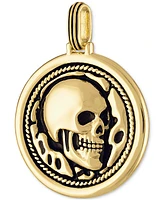 Esquire Men's Jewelry Skull Disc Pendant in 14k Gold-Plated Sterling Silver, Created for Macy's