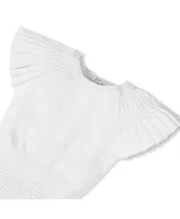 Hope & Henry Girls' Organic Cotton Short Flutter Sleeve Sweater Dress, Toddler