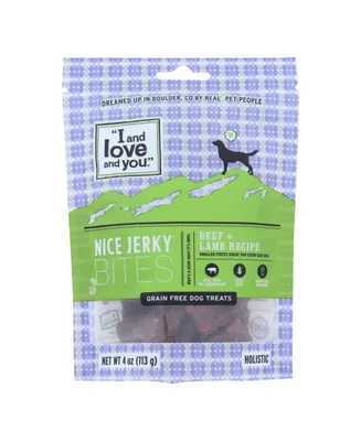 I And Love And You Nice Beef + Lamb Jerky Bites Dog Treats - Case of 6