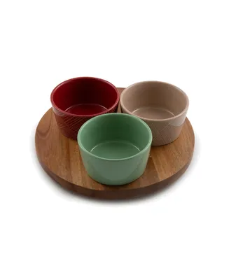 Thirstystone Lazy Susan with Condiment Bowls, Set of 4