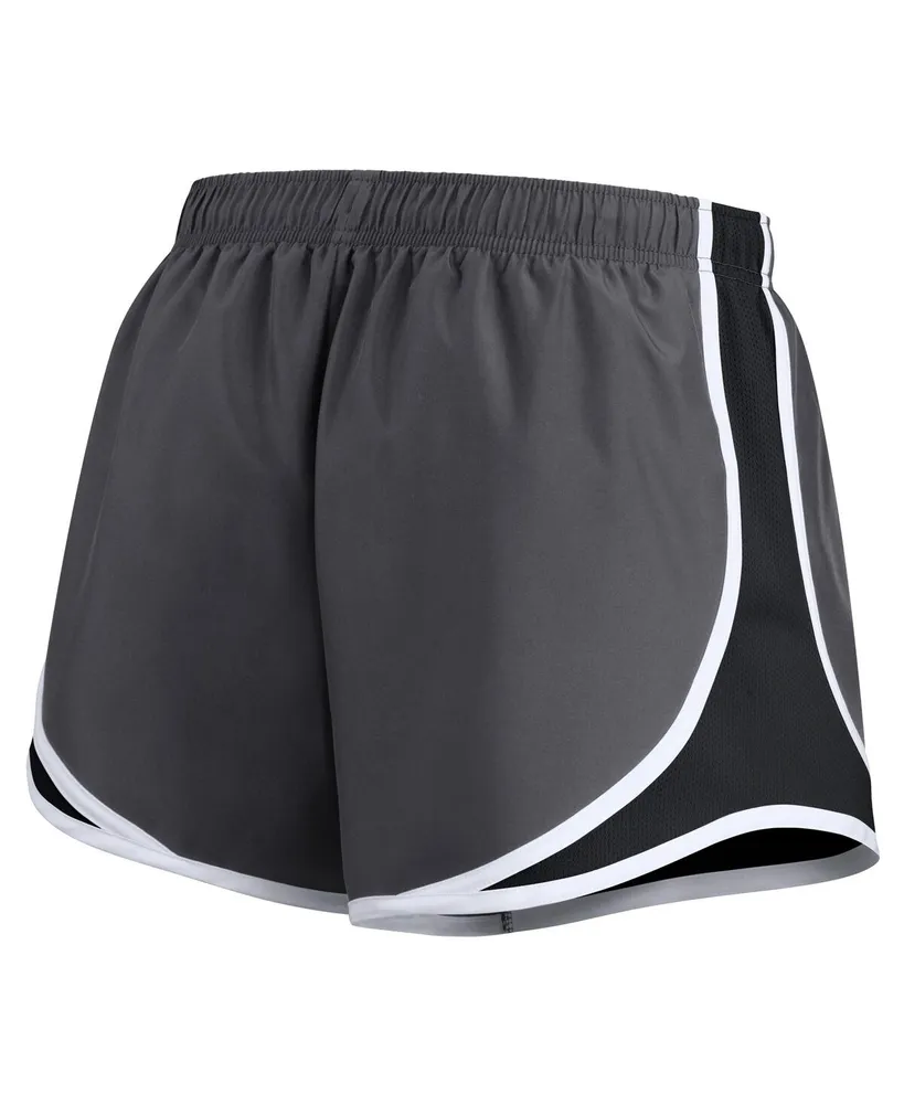 Women's Nike Charcoal Las Vegas Raiders Logo Performance Tempo Shorts