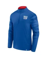 Men's Fanatics Royal New York Giants Ringer Quarter-Zip Jacket