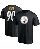 Men's Fanatics T.j. Watt Black Pittsburgh Steelers Player Icon Name and Number T-shirt