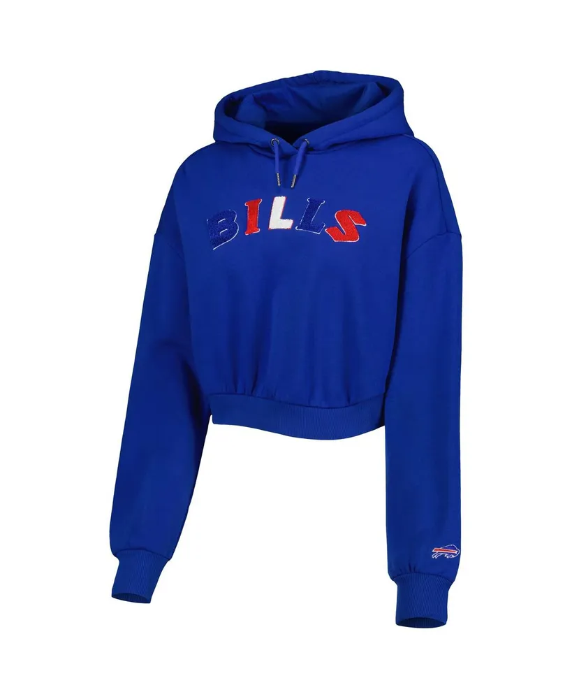 Women's The Wild Collective Royal Buffalo Bills Cropped Pullover Hoodie