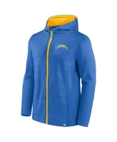 Men's Fanatics Powder Blue, Gold Los Angeles Chargers Ball Carrier Full-Zip Hoodie