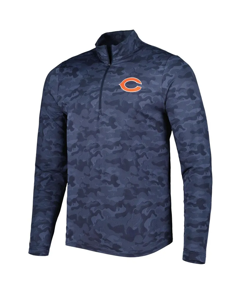 Men's Antigua Navy Chicago Bears Brigade Quarter-Zip Sweatshirt