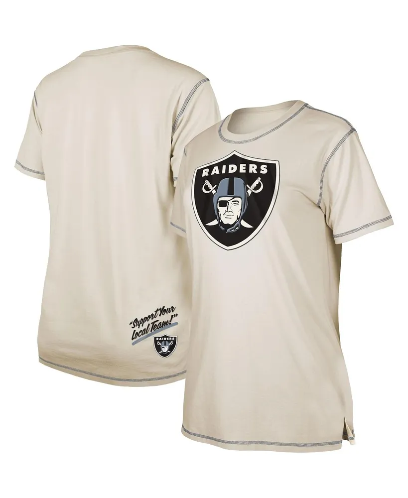 New Era Las Vegas Raiders Throwback Mens Short Sleeve Shirt (Beige/Black)