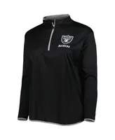 Women's Fanatics Black Las Vegas Raiders Plus Worth the Drive Quarter-Zip Top