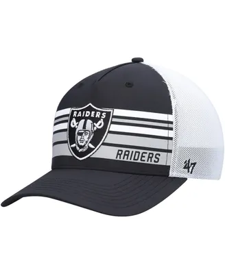 Men's '47 Brand Black and White Las Vegas Raiders Altitude Ii Mvp Trucker Snapback Hat