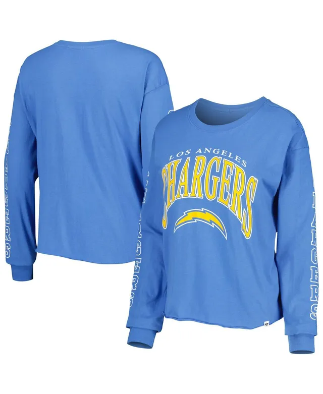 Women's '47 Royal Indianapolis Colts Skyler Parkway Cropped Long Sleeve T- Shirt