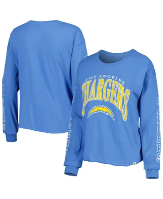 '47 Navy Tennessee Titans Skyler Parkway Cropped Long Sleeve T-Shirt