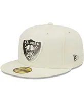 Men's New Era Cream Las Vegas Raiders Chrome Dim 59FIFTY Fitted Hat