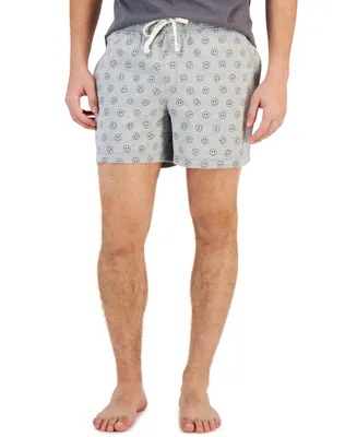 Sun + Stone Men's Smiley-Print 5" Pajama Shorts, Created for Macy's