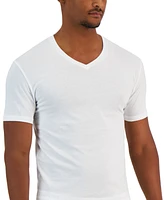 Alfani Men's 4-Pk. Slim-Fit Solid V-Neck Cotton Undershirts, Created for Macy's