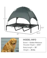 PawHut Elevated Pet Bed Dog Foldable Cot Tent Canopy Instant Shelter Outdoor