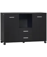 Vinsetto Office/Home File & Scanner Storage Cabinet w/ 2 Cabinets, Black
