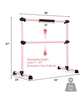 Costway Portable Ballet Barre 4ft Freestanding Adjustable Double Dance Bar