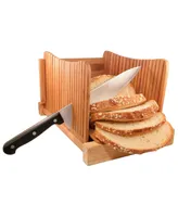 Dbtech Wood Bread Slicer for Homemade Bread, Foldable Bread Cutter