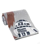 Lambs & Ivy Star Wars Rebels R2D2/C-3PO/Chewbacca Soft Faux Shearling Baby Blanket