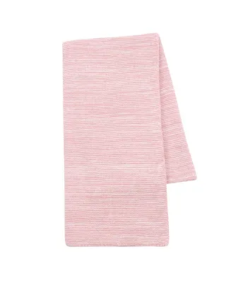 Lambs & Ivy Signature Pink/White 100% Cotton Marl Textured Knit Baby Blanket