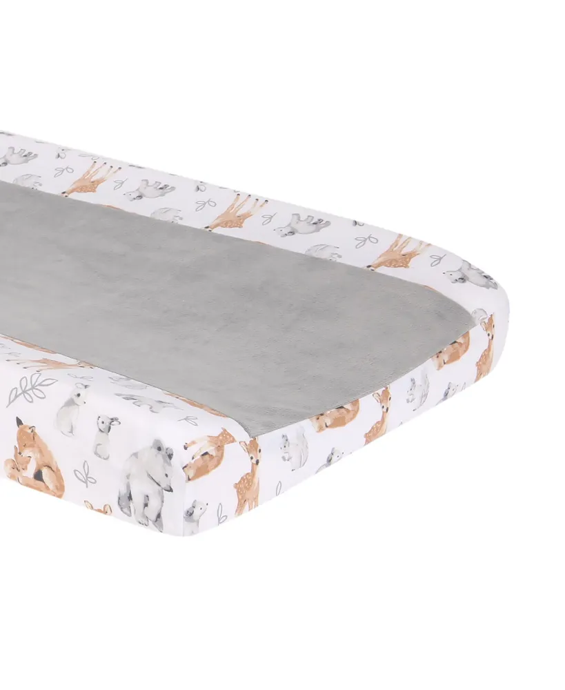 Lambs & Ivy Painted Forest White Minky Changing Pad Cover