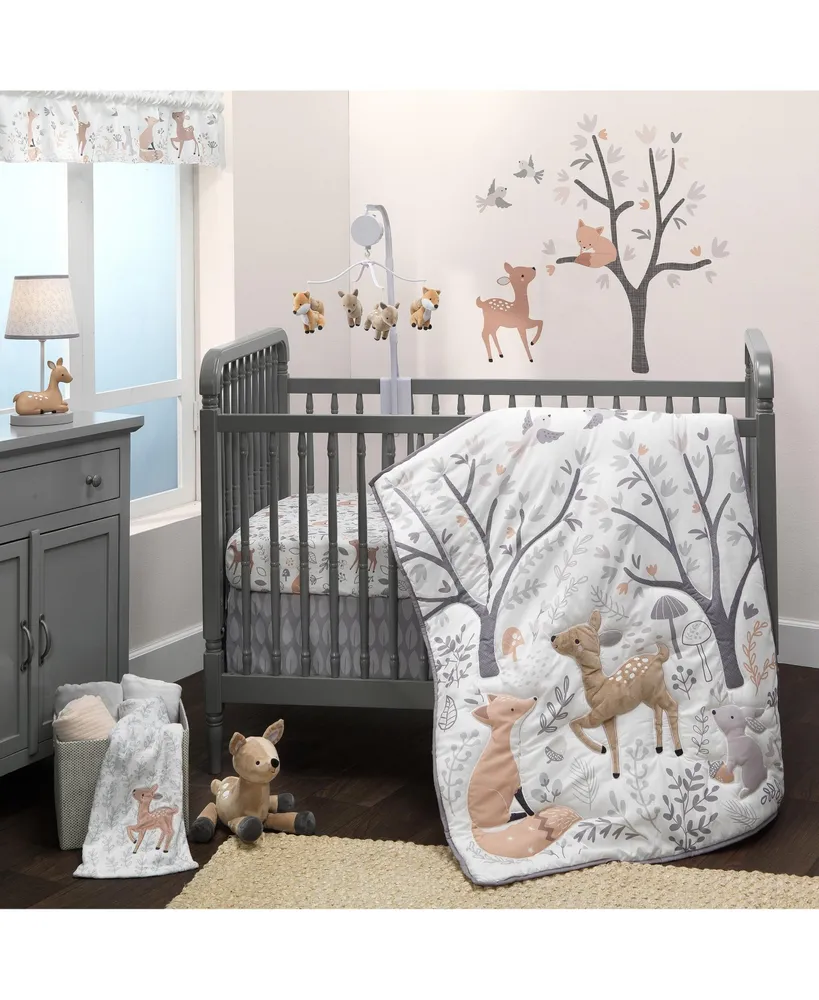 Bedtime Originals Deer Park Gray Woodland Tree/Animals Wall Decals - Deer/Fox