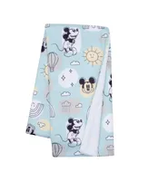 Lambs & Ivy Disney Baby Classic Mickey Mouse Blue/White Soft Fleece Baby Blanket