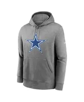 Men's Nike Heathered Gray Dallas Cowboys Rewind Club Fleece Pullover Hoodie