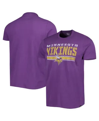 Men's '47 Brand Purple Minnesota Vikings Team Stripe T-Shirt