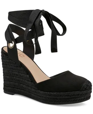I.n.c. International Concepts Women's Maisie Lace-Up Espadrille Wedge Sandals, Created for Macy's