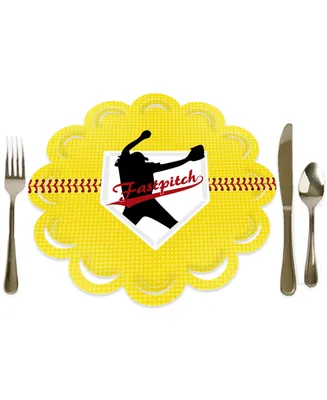 Grand Slam Fastpitch Softball Birthday & Baby Shower Charger Place Setting 12 Ct